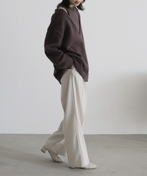 レイヤード風Vネックニット（ニット/セーター）｜hellam（へラム）