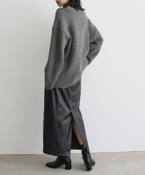 レイヤード風Vネックニット（ニット/セーター）｜hellam（へラム）