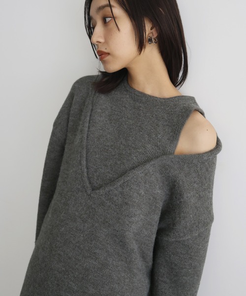 レイヤード風Vネックニット（ニット/セーター）｜hellam（へラム）