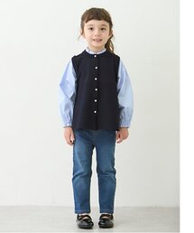 petit main | 【リンク】デニムストレートパンツ(キッズ)(デニムパンツ)