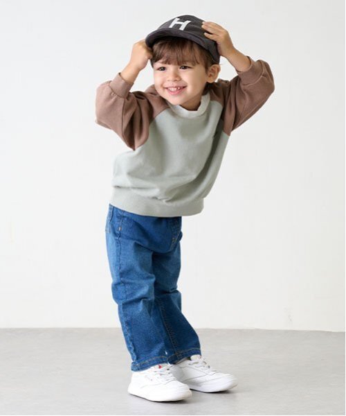 petit main(プティマイン)の「【リンク】デニムストレートパンツ(キッズ)(デニムパンツ・キッズ・ネイビー/ブルー・80cm/90cm/100cm/110cm/120cm/130cm)」の4枚目の写真