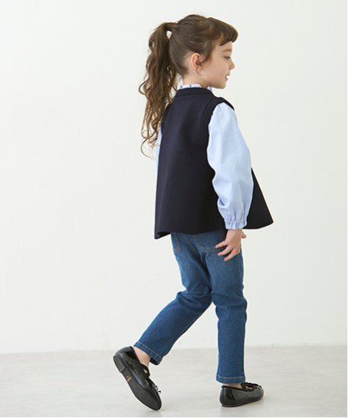 petit main(プティマイン)の「【リンク】デニムストレートパンツ(キッズ)(デニムパンツ・キッズ・ネイビー/ブルー・80cm/90cm/100cm/110cm/120cm/130cm)」の9枚目の写真