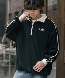 V12 ブラックハーフジップシャツ XXL リーバイス LEVI'S ハーフジップスウェットシャツ ブラック