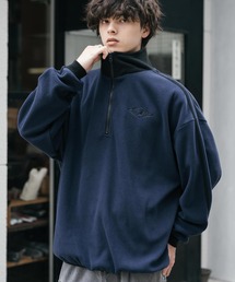 スウェット ハーフジップ」に該当するブルー・ネイビー/青色系のメンズ