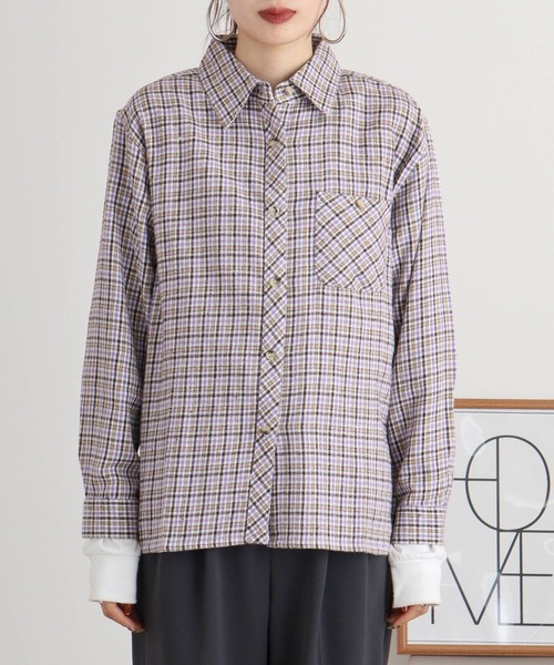 FUNALIVE(ファンアライブ)の「VIERA check shirt / ビエラチェックシャツ(シャツ/ブラウス・レディース・グリーン/レッド/ラベンダー/ネイビー/ピンク・FREE)」の22枚目の写真