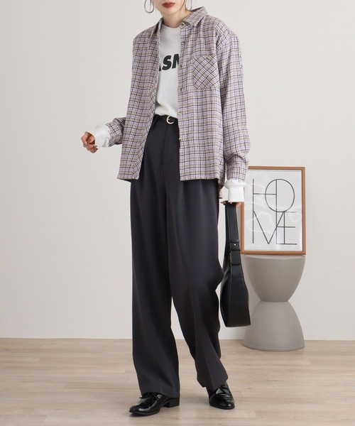 FUNALIVE(ファンアライブ)の「VIERA check shirt / ビエラチェックシャツ(シャツ/ブラウス・レディース・グリーン/レッド/ラベンダー/ネイビー/ピンク・FREE)」の13枚目の写真