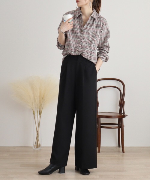 FUNALIVE(ファンアライブ)の「VIERA check shirt / ビエラチェックシャツ(シャツ/ブラウス・レディース・グリーン/レッド/ラベンダー/ネイビー/ピンク・FREE)」の17枚目の写真