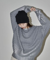 PUBLUX | PUBLUX/パブリュクス 箔プリント リブ編みニット 限定展開(ニット/セーター)