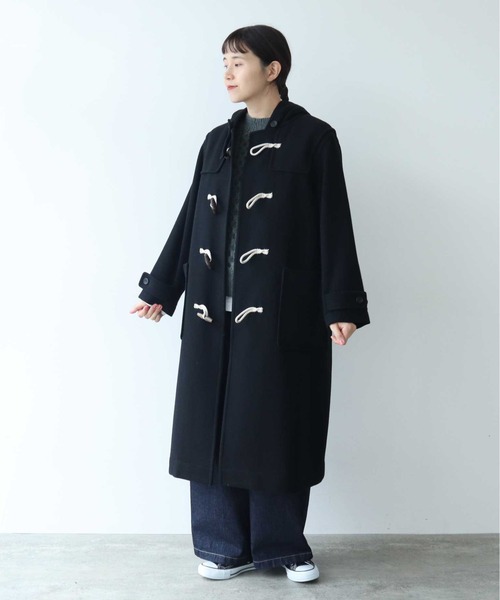 yuni(ユニ )の「super100 Wool ロングダッフルコート 1701CO013242(ダッフルコート・レディース・ブラック・FREE)」の5枚目の写真