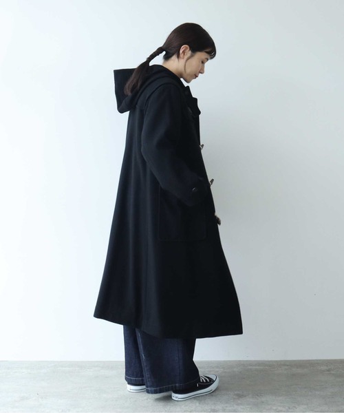 yuni(ユニ )の「super100 Wool ロングダッフルコート 1701CO013242(ダッフルコート・レディース・ブラック・FREE)」の8枚目の写真