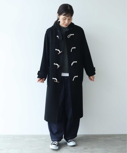 yuni(ユニ )の「super100 Wool ロングダッフルコート 1701CO013242(ダッフルコート・レディース・ブラック・FREE)」の4枚目の写真