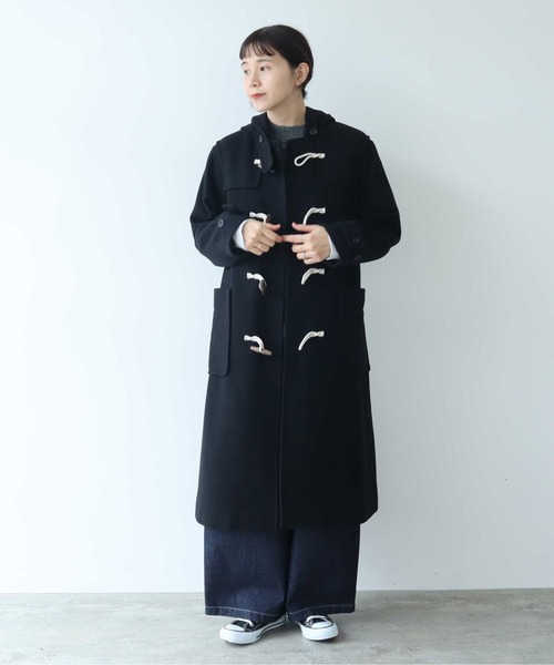yuni(ユニ )の「super100 Wool ロングダッフルコート 1701CO013242(ダッフルコート・レディース・ブラック・FREE)」の2枚目の写真