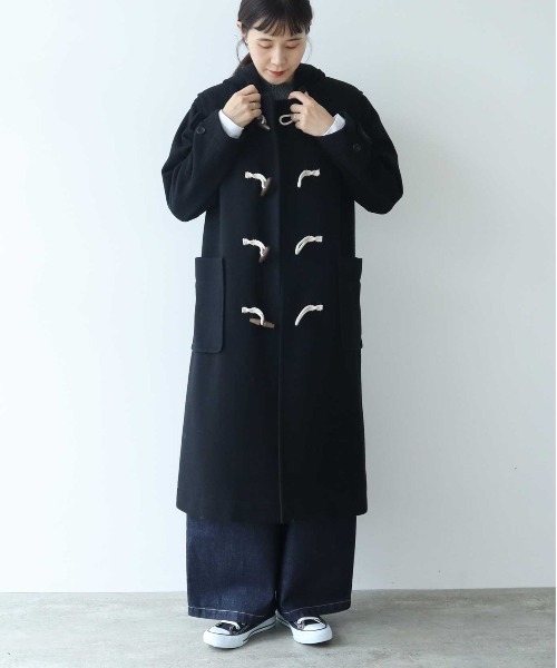 yuni(ユニ )の「super100 Wool ロングダッフルコート 1701CO013242(ダッフルコート・レディース・ブラック・FREE)」の3枚目の写真