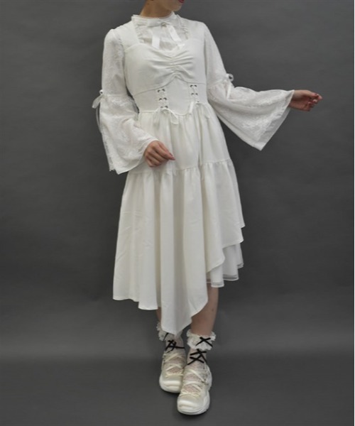 【セール】コルセットデザインアシメワンピース（ワンピース）｜axes femme POETIQUE（アクシーズファムポエティック）