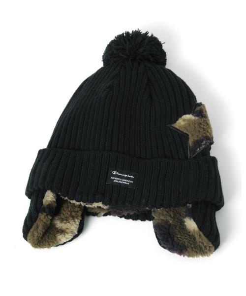 Champion（チャンピオン）の「【Champion(チャンピオン）】リブミミツキワッチ（KIDS）（ニットキャップ/ビーニー・キッズ・グリーン/ネイビー/ブルー/ブラック・FREE）」の2枚目の写真