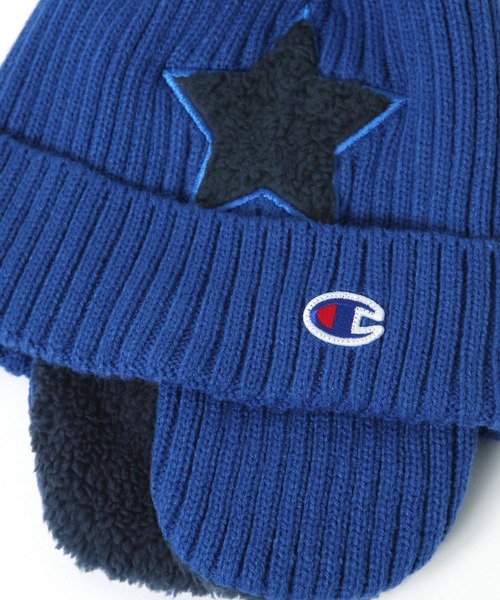 ニットキャップ・ビーニー URH URH C 003 SUPPLEX C PACK BLUE Champion(チャンピオン)】リブミミツキワッチ(KIDS)(ニット