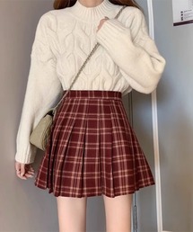 【URGE:】チェック柄 プリーツ ミニスカート