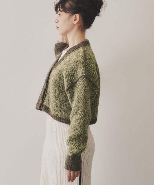 VIRAL.（バイラル）の「【VIRAL．】ブークレニットリバーシブルカーディガン（カーディガン/ボレロ・レディース・アイボリー系4/ベージュ系その他2/チャコール・00）」の5枚目の写真