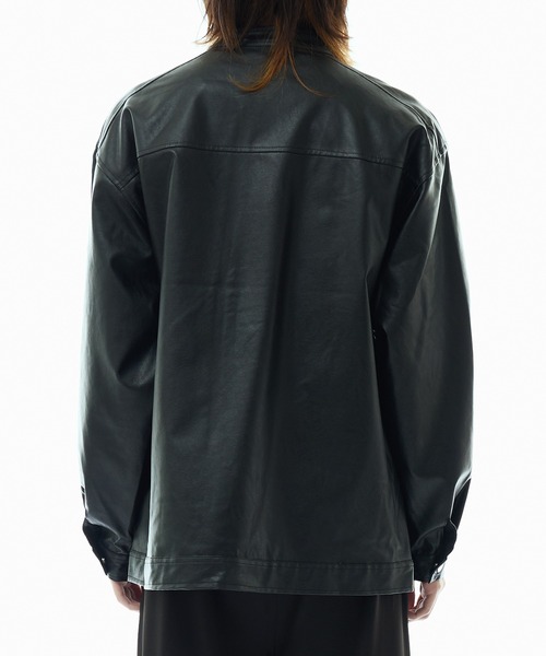 黒 レザー シングルブレストジャケット レザージャケット ライダース 襟付きシングルブレストレザージャケット