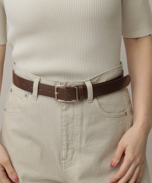 A part by（アパートバイ）の「レザースクエアベルト（ベルト・レディース・ブラウン/ブラック・FREE）」の14枚目の写真