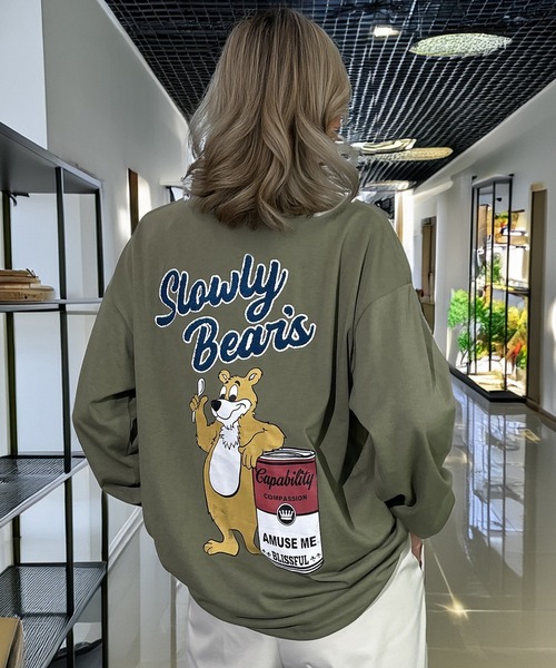 セール】レトロ ベアー サガラ雌雄 ワイドシルエット ロンT（Tシャツ