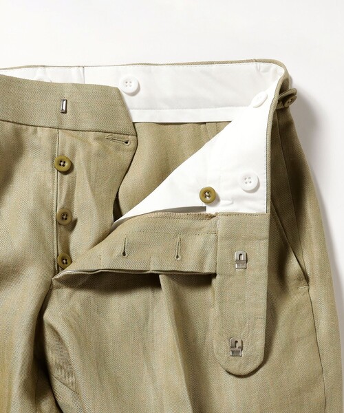 別注】CORDINGS / リネンヘリンボーン 2プリーツ サイドアジャスター