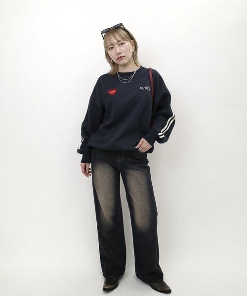 セール】＊WEB限定【SLOPPY/スロッピー】ハートワッペン裏起毛