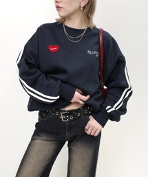 WHO'S WHO gallery | ＊WEB限定【SLOPPY/スロッピー】ハートワッペン裏起毛ラインスウェット(スウェット)