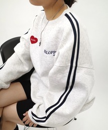 *WEB限定【SLOPPY/スロッピー】ハートワッペン裏起毛ラインスウェット