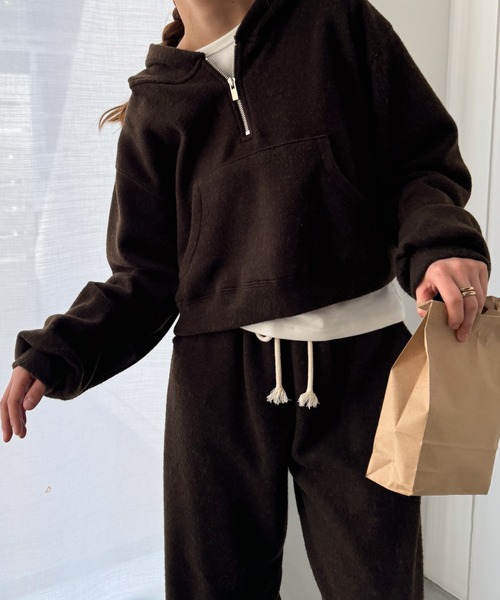 CANAL JEAN（キャナルジーン）の「El mar　フリースハーフジップパーカー（パーカー・レディース・グレー/ブラウン・ONE SIZE）」の17枚目の写真