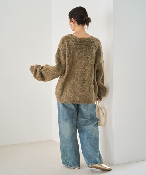 FREAK'S STORE（フリークスストア）の「限定展開　ダブルブレスト シャギー ニット カーディガン（カーディガン/ボレロ・レディース・チャコールグレー/ベージュ/ライトグレー/オリーブ・ﾌﾘ-）」の19枚目の写真