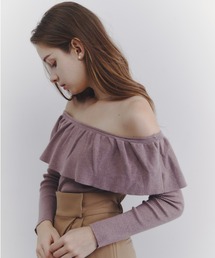 Luan（ルアン）の「【Luan】フリルオフショルダーニット（ニット/セーター）」