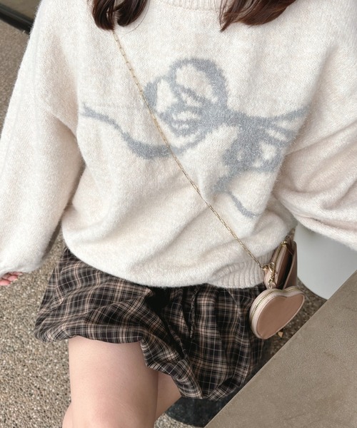 muguet（ミュゲ）の「ラメリボンニット（ニット/セーター）」 - WEAR