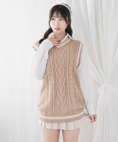 更にお値下げ‼️ 慈雨　 ドッキングベストワンピース WEB限定】ニットベストドッキングワンピース（ワンピース