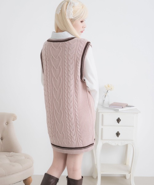 DearMyLoveRose(ディアマイラブローズ)の「シャツドッキングニットベストワンピース(ワンピース・レディース・ベージュ/チャコールグレー/ブラック/ベビーピンク・M-L/L~LL/LL~3L)」の21枚目の写真