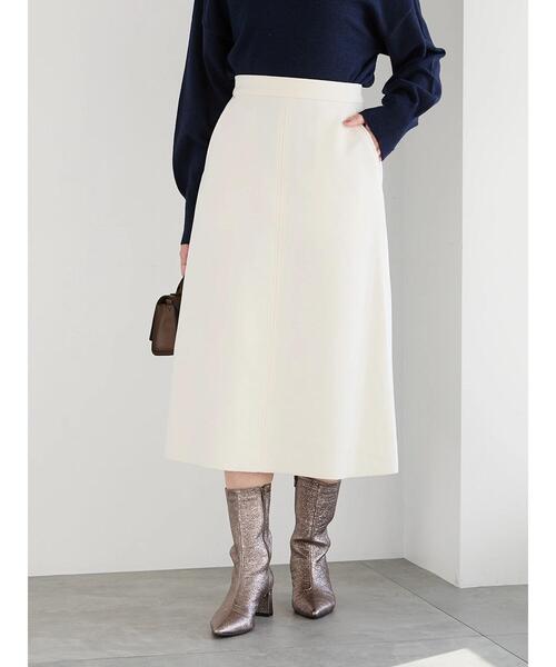 Te chichi（テチチ）の「メルトンジャージトラペーズスカート（スカート・レディース・オフホワイト/ネイビー/モカ・S/M）」の7枚目の写真