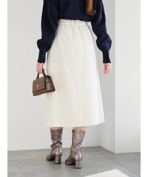 Te chichi（テチチ）の「メルトンジャージトラペーズスカート（スカート・レディース・オフホワイト/ネイビー/モカ・S/M）」の9枚目の写真