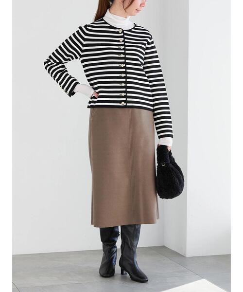 Te chichi（テチチ）の「メルトンジャージトラペーズスカート（スカート・レディース・オフホワイト/ネイビー/モカ・S/M）」の11枚目の写真