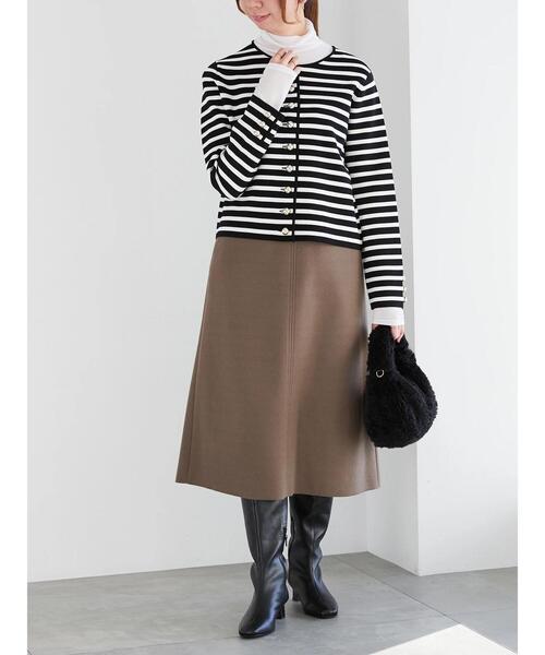 Te chichi（テチチ）の「メルトンジャージトラペーズスカート（スカート・レディース・オフホワイト/ネイビー/モカ・S/M）」の12枚目の写真