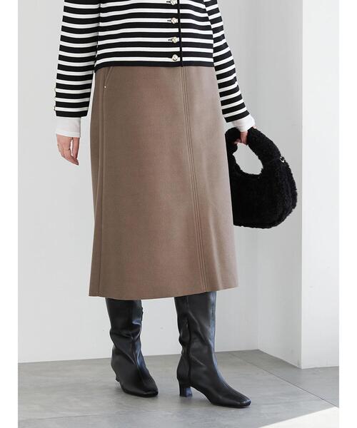 Te chichi（テチチ）の「メルトンジャージトラペーズスカート（スカート・レディース・オフホワイト/ネイビー/モカ・S/M）」の13枚目の写真