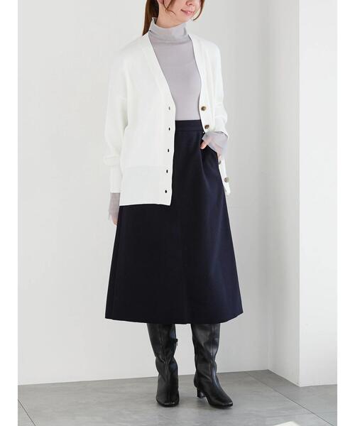 Te chichi（テチチ）の「メルトンジャージトラペーズスカート（スカート・レディース・オフホワイト/ネイビー/モカ・S/M）」の14枚目の写真
