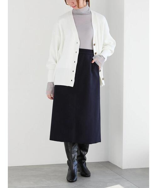 Te chichi（テチチ）の「メルトンジャージトラペーズスカート（スカート・レディース・オフホワイト/ネイビー/モカ・S/M）」の15枚目の写真