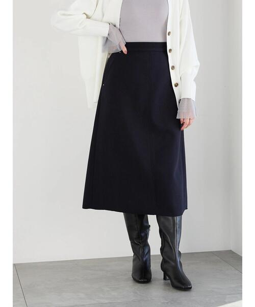 Te chichi（テチチ）の「メルトンジャージトラペーズスカート（スカート・レディース・オフホワイト/ネイビー/モカ・S/M）」の16枚目の写真