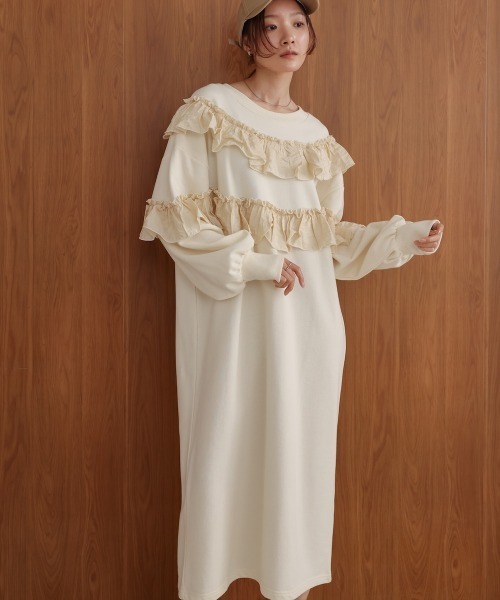 Bab（バブ）の「フリル使い裏毛ワンピース（ワンピース）」 - WEAR