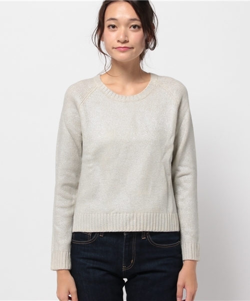 OUTLET（アウトレット）の「【DouDou】箔プリントP/O（ニット/セーター・レディース・シルバー・MEDIUM）」の2枚目の写真