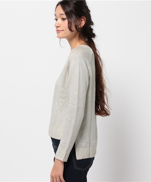 OUTLET（アウトレット）の「【DouDou】箔プリントP/O（ニット/セーター・レディース・シルバー・MEDIUM）」の3枚目の写真