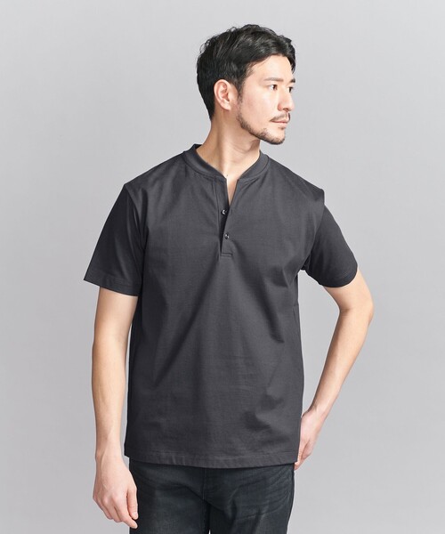BEAUTY&YOUTH UNITED ARROWS(ビューティーアンドユースユナイテッドアローズ)の「【WEB限定 WARDROBE SMART】クリア ガスコットン ヘンリーネック カットソー【抗菌・防臭】(Tシャツ/カットソー・メンズ・ブラック/ダークグレー/ホワイト・S/M/L/XL)」の3枚目の写真