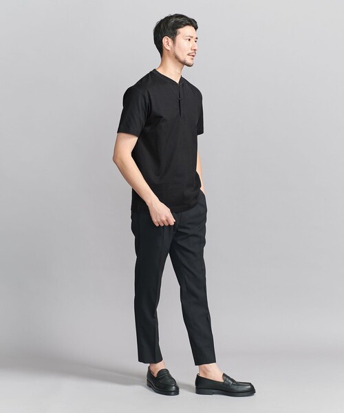 BEAUTY&YOUTH UNITED ARROWS(ビューティーアンドユースユナイテッドアローズ)の「【WEB限定 WARDROBE SMART】クリア ガスコットン ヘンリーネック カットソー【抗菌・防臭】(Tシャツ/カットソー・メンズ・ブラック/ダークグレー/ホワイト・S/M/L/XL)」の6枚目の写真