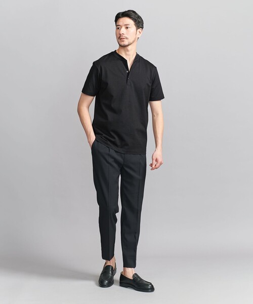 BEAUTY&YOUTH UNITED ARROWS(ビューティーアンドユースユナイテッドアローズ)の「【WEB限定 WARDROBE SMART】クリア ガスコットン ヘンリーネック カットソー【抗菌・防臭】(Tシャツ/カットソー・メンズ・ブラック/ダークグレー/ホワイト・S/M/L/XL)」の7枚目の写真