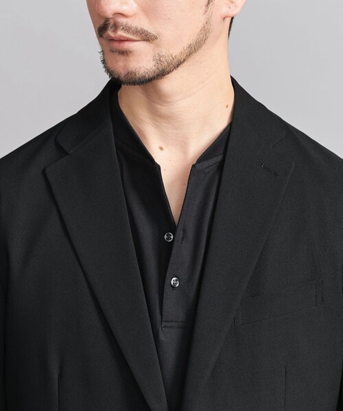 BEAUTY&YOUTH UNITED ARROWS(ビューティーアンドユースユナイテッドアローズ)の「【WEB限定 WARDROBE SMART】クリア ガスコットン ヘンリーネック カットソー【抗菌・防臭】(Tシャツ/カットソー・メンズ・ブラック/ダークグレー/ホワイト・S/M/L/XL)」の9枚目の写真